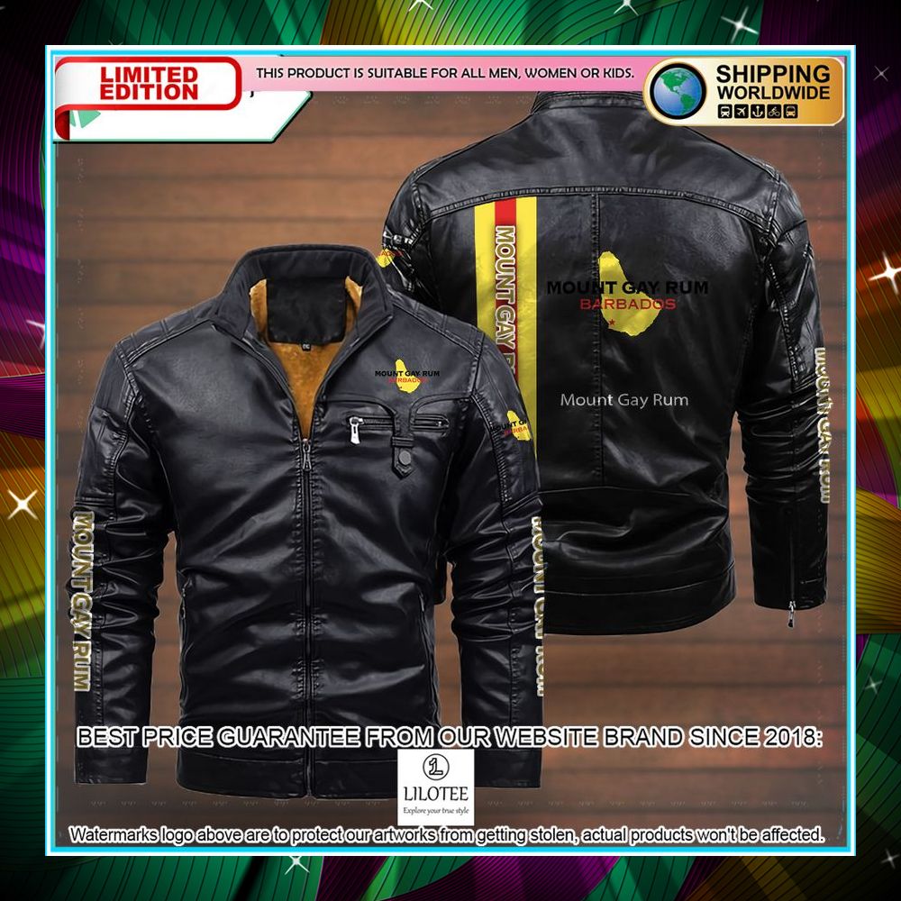 mount gay rum leather jacket fleece jacket 3 631