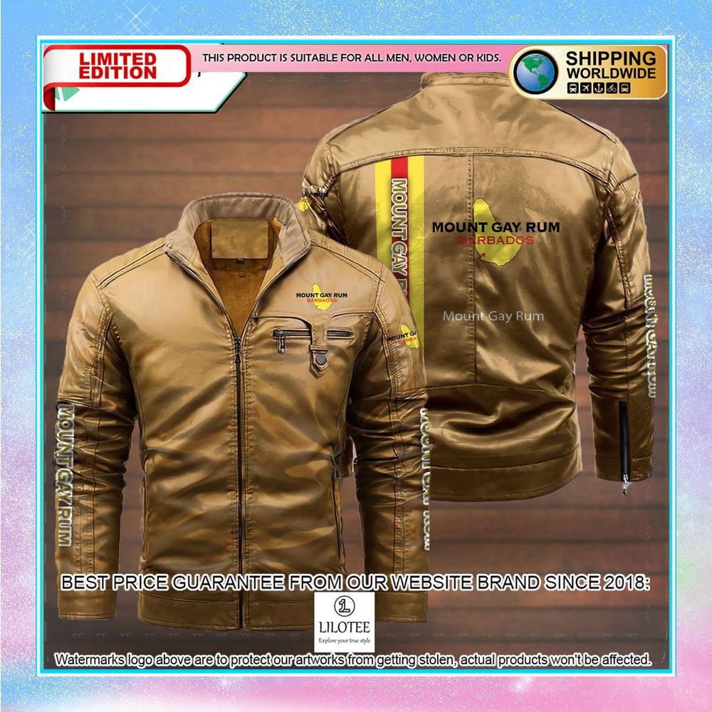 mount gay rum leather jacket fleece jacket 4 15