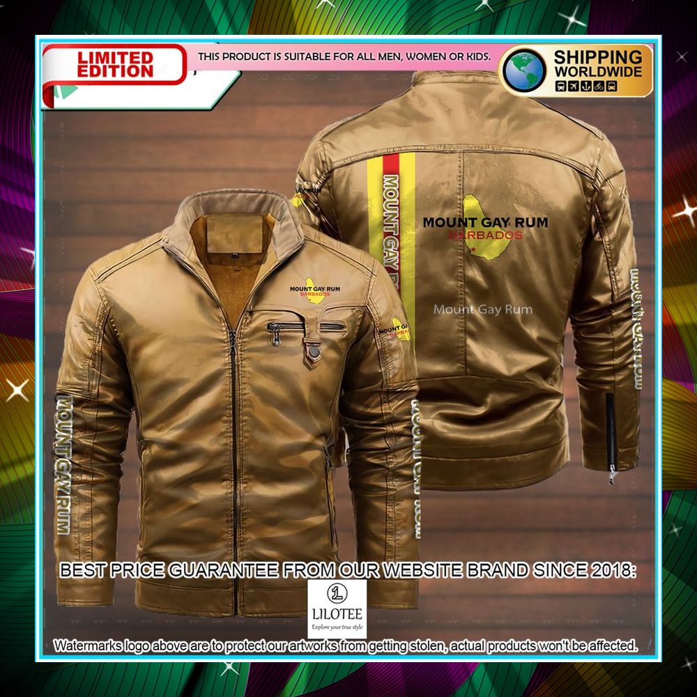 mount gay rum leather jacket fleece jacket 4 636