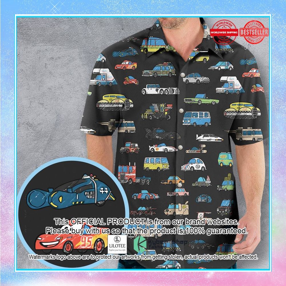 movie cars pattern hawaiian shirt 1 82