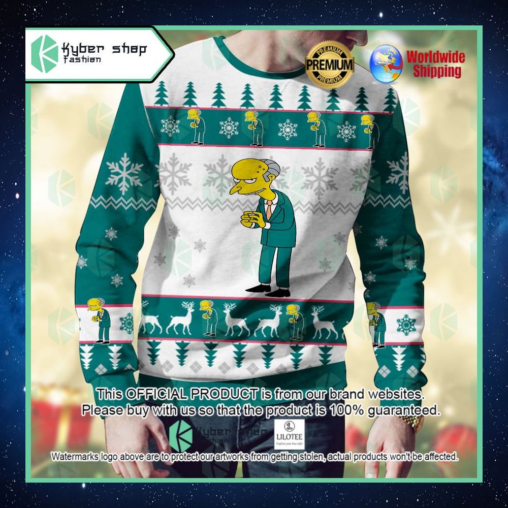 mr burns the simpsons christmas sweater 1 964