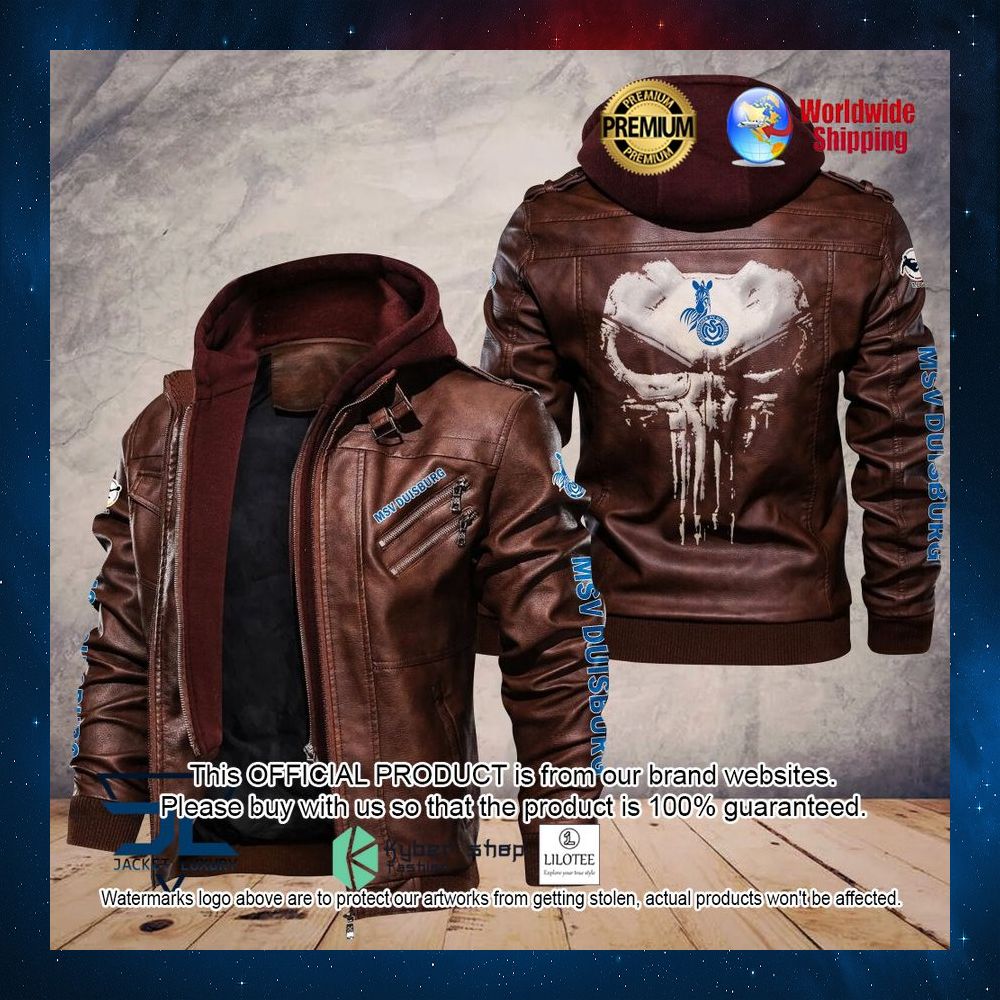 msv duisburg punisher skull leather jacket 2 523