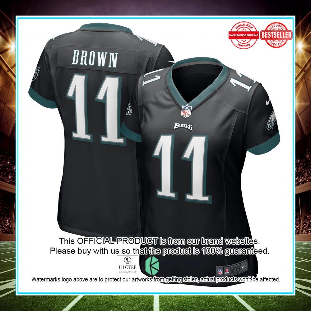 a j brown philadelphia eagles nike womens player game black football jersey 1 847