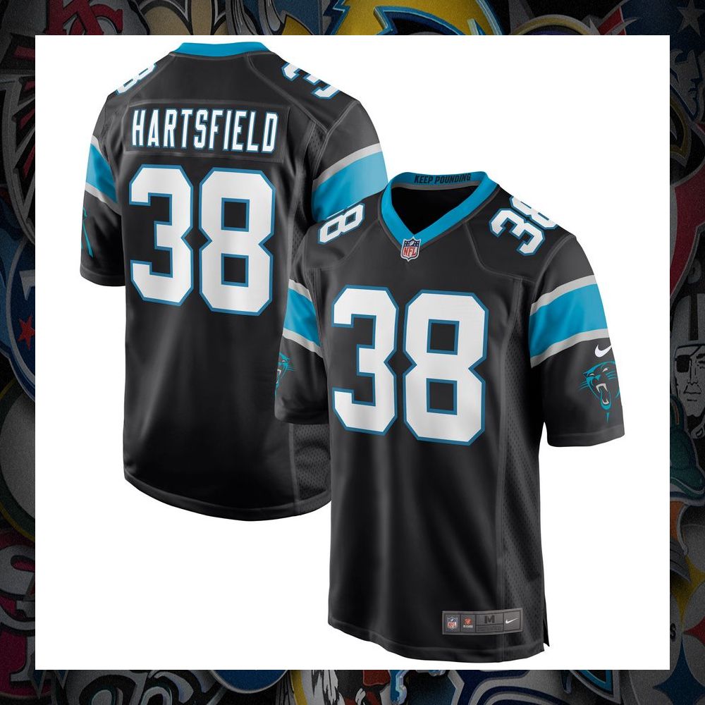 myles hartsfield carolina panthers black football jersey 1 59
