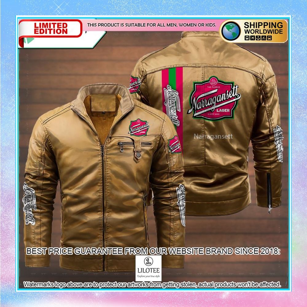 narragansett leather jacket fleece jacket 3 187