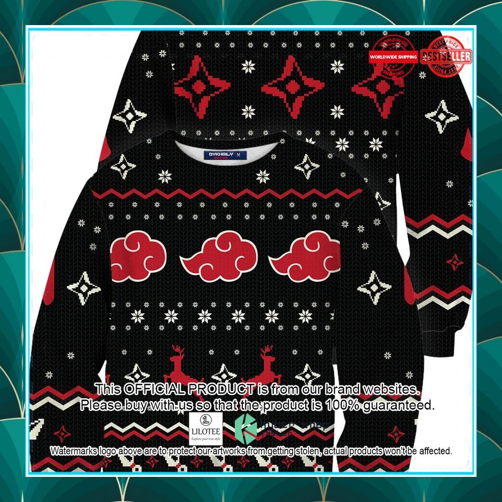 naruto akatsuki symbol black christmas sweater 1 69