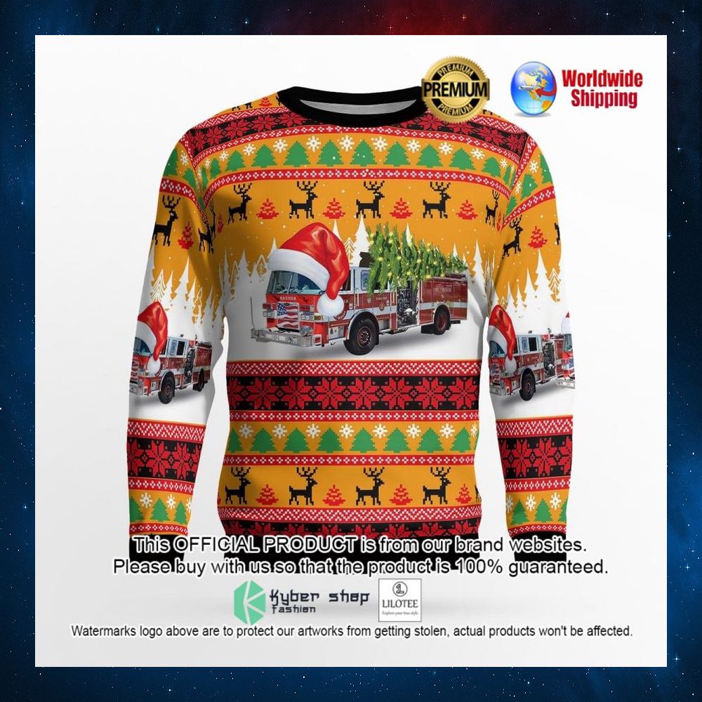 nashua new hampshire nashua fire rescue engine 2 santa hat sweater 2 622