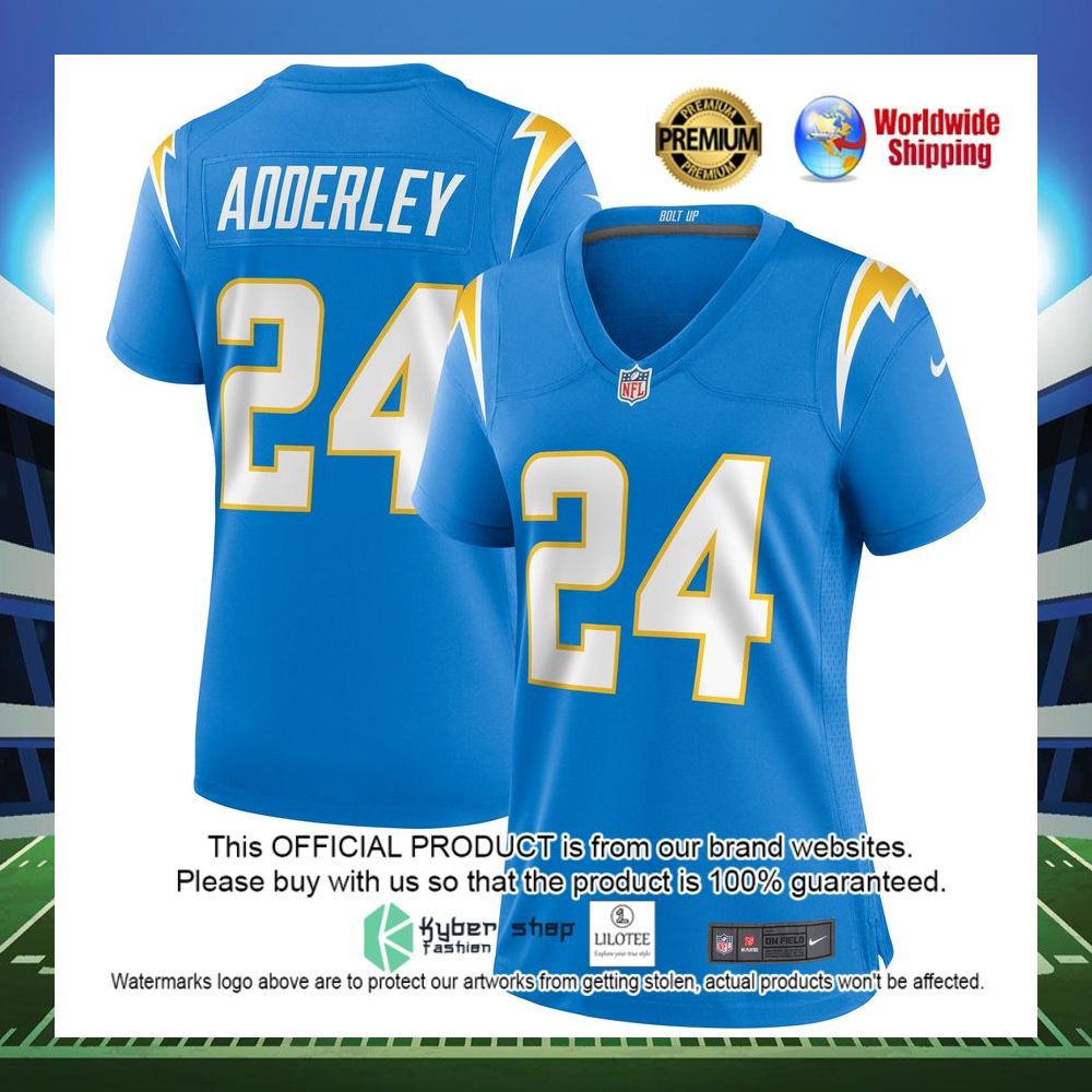 nasir adderley los angeles chargers nike womens game powder blue football jersey 1 15
