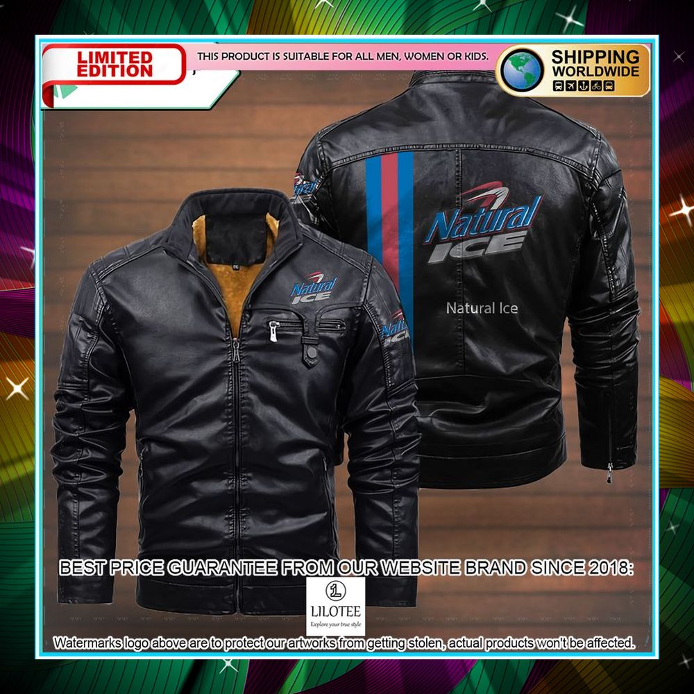 natural ice leather jacket fleece jacket 3 882