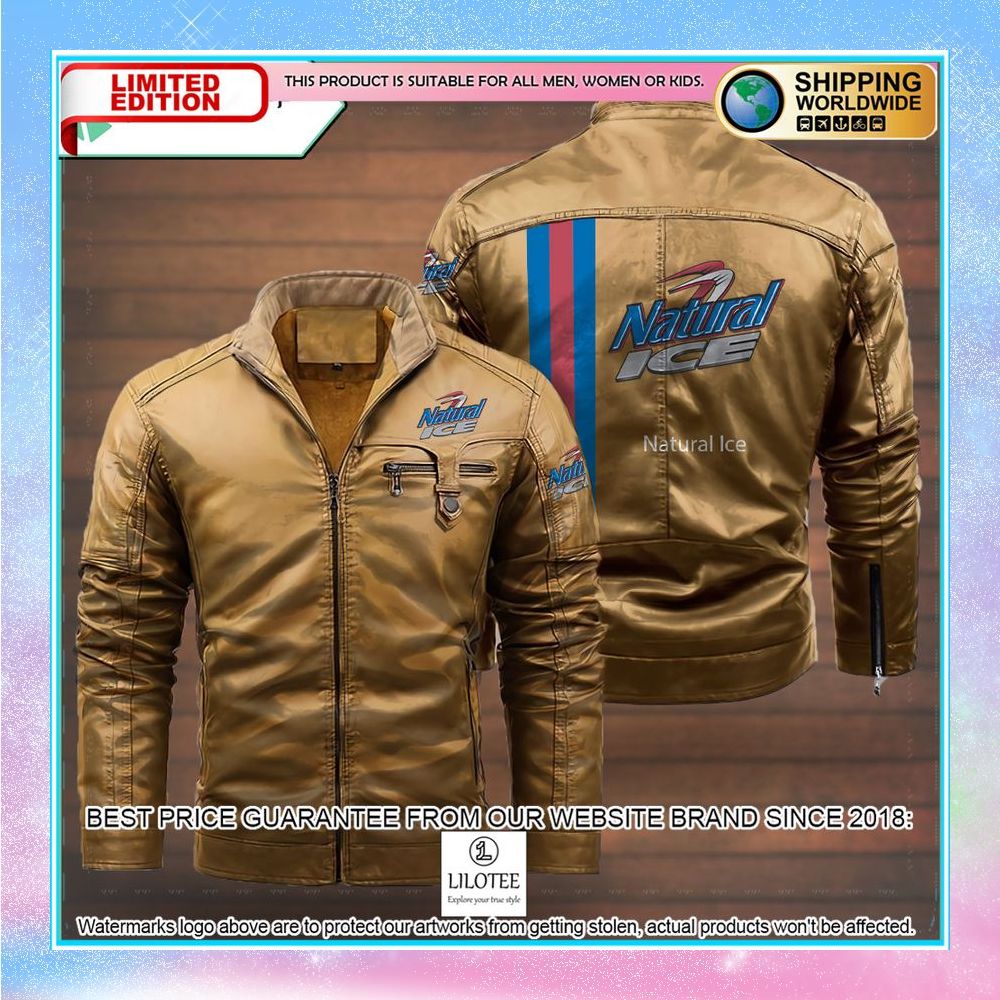 natural ice leather jacket fleece jacket 4 271