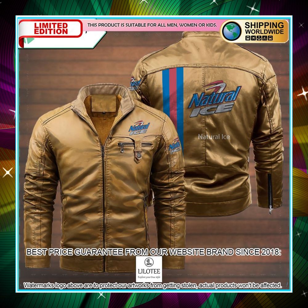 natural ice leather jacket fleece jacket 4 863