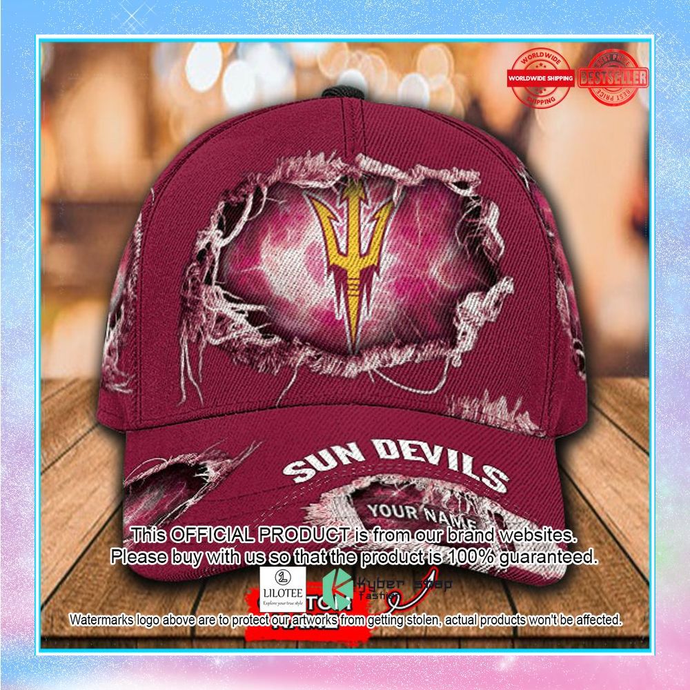 ncaa arizona state sun devils custom name cap 1 967