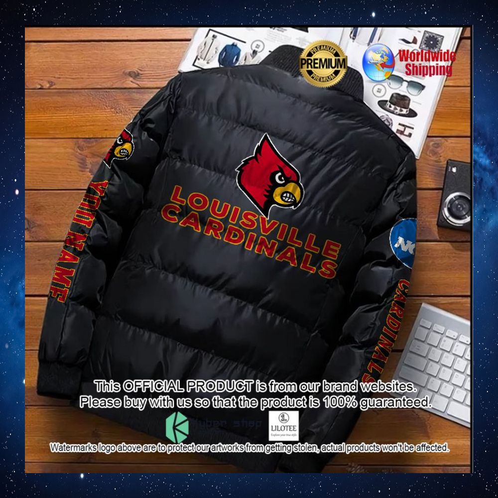 ncaa louisville cardinals your name puffer jacket 1 714