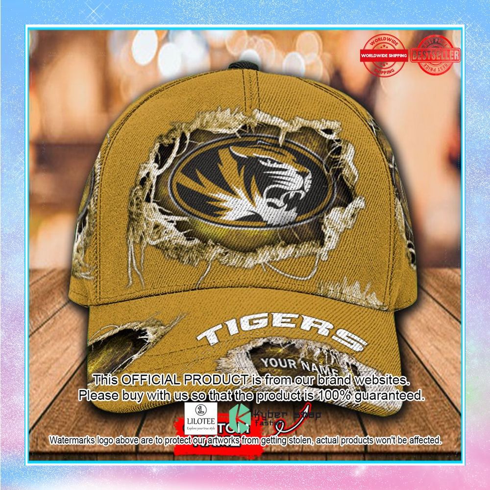 ncaa missouri tigers custom name cap 1 572
