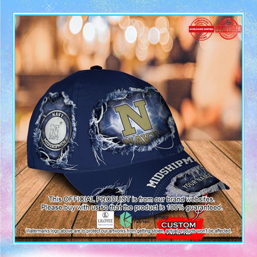 ncaa navy midshipmen custom name cap 2 44