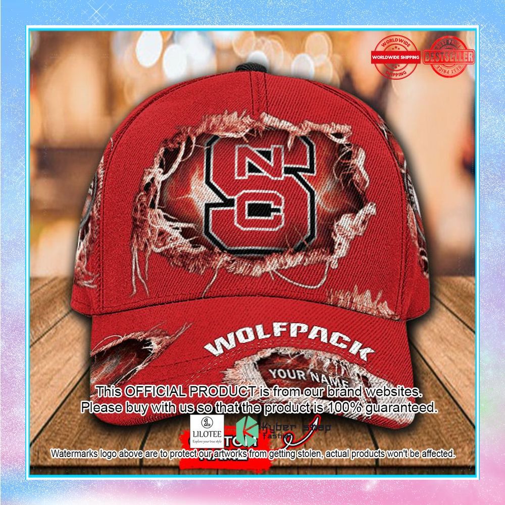 ncaa north carolina state wolfpack custom name cap 1 551