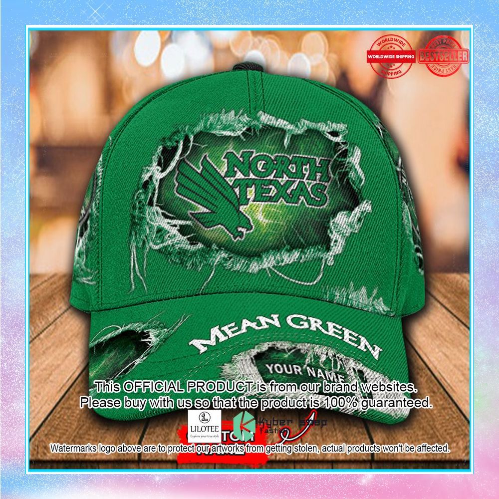 ncaa north texas mean green custom name cap 1 684
