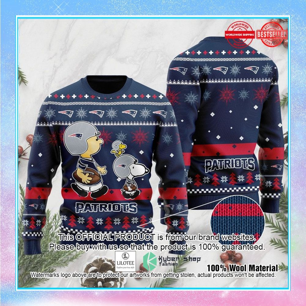 new england patriots charlie brown peanuts snoopy christmas sweater 1 226
