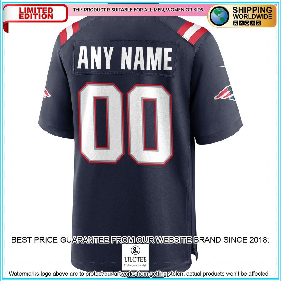 new england patriots custom navy football jersey 2 812