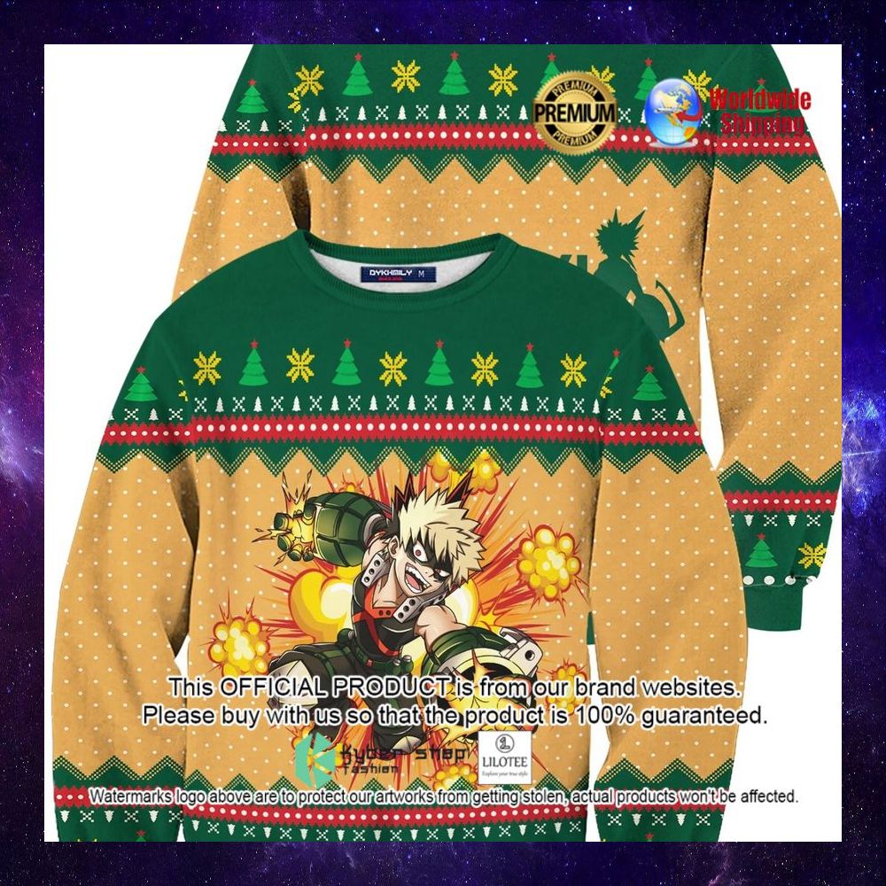 new katsuki boom my hero academia anime christmas sweater 1 164