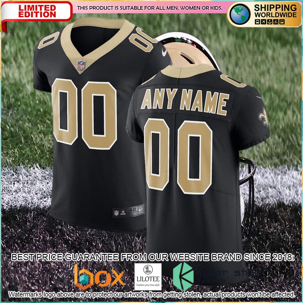 new orleans saints nike vapor untouchable custom elite black football jersey 1 172