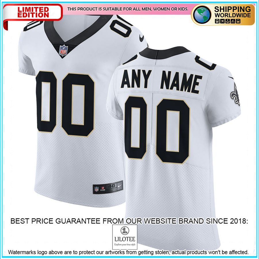 new orleans saints vapor untouchable elite custom white football jersey 1 488