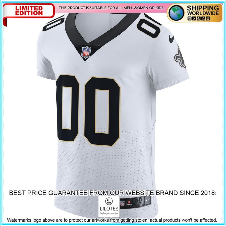 new orleans saints vapor untouchable elite custom white football jersey 2 669