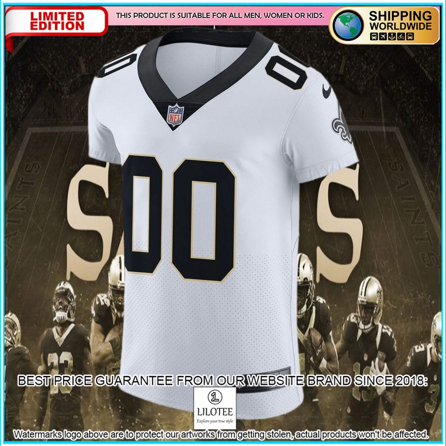 new orleans saints vapor untouchable elite custom white football jersey 5 825