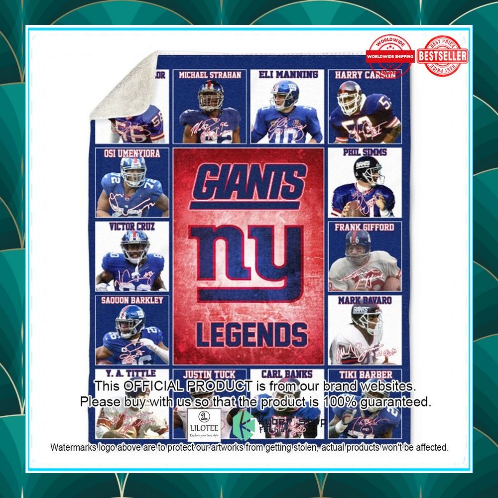 new york giants legends players nfl blanket 1 158