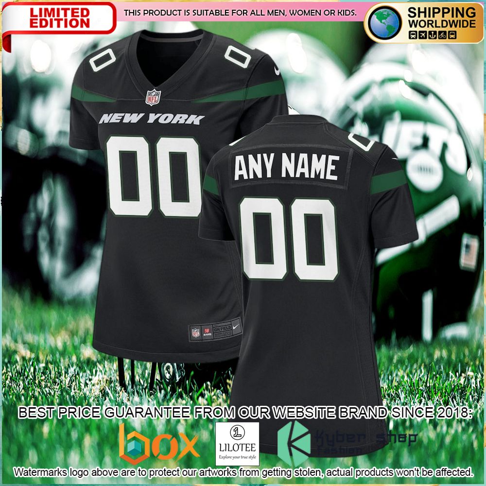 new york jets nike womens alternate custom stealth black football jersey 1 61