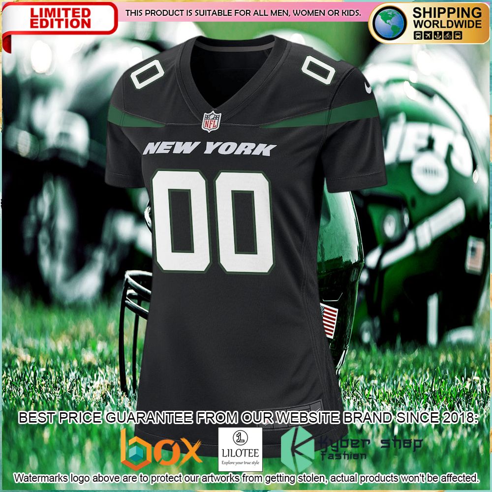new york jets nike womens alternate custom stealth black football jersey 2 400