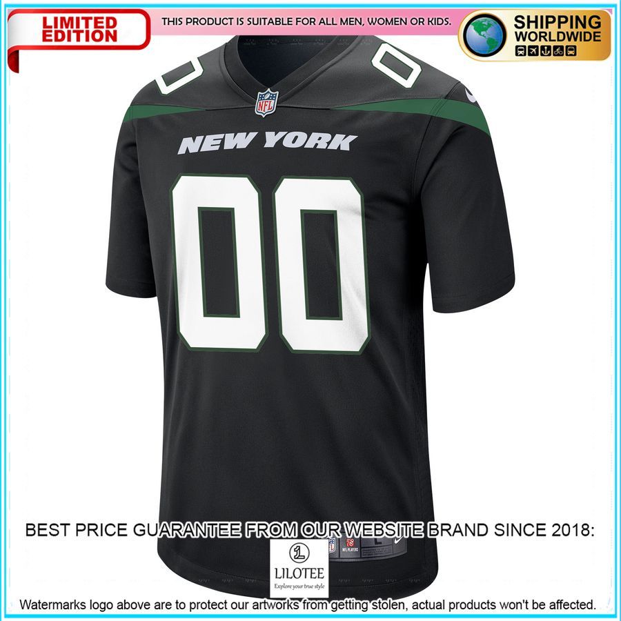 new york jets youth custom black football jersey 2 795