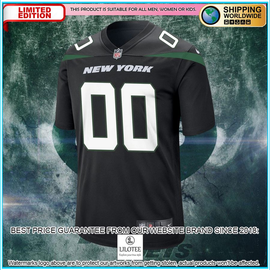 new york jets youth custom black football jersey 5 947