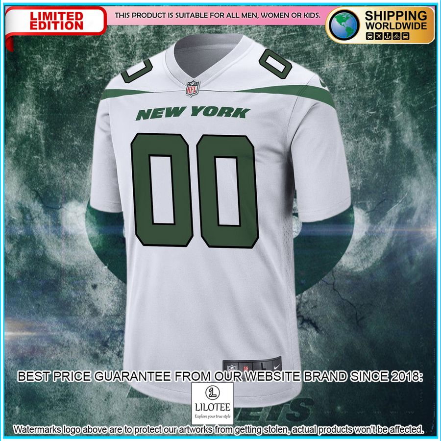 new york jets youth custom white football jersey 5 221