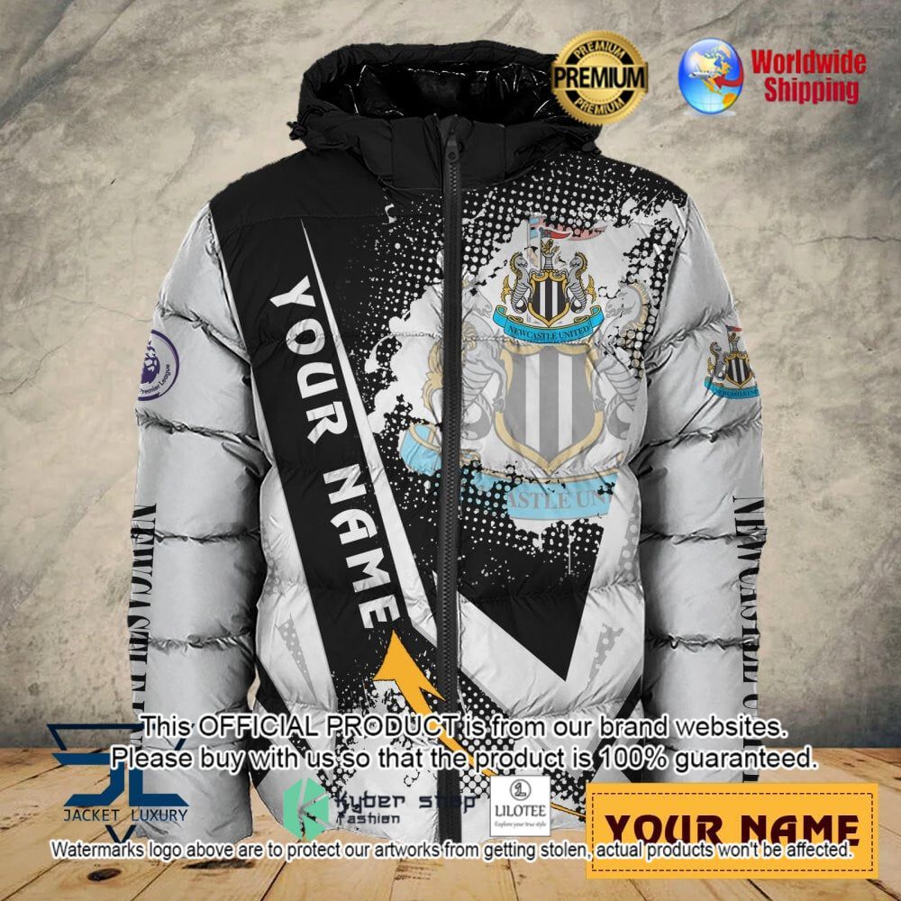 newcastle united fc custom name 3d puffer down jacket bomber jacket 1 341