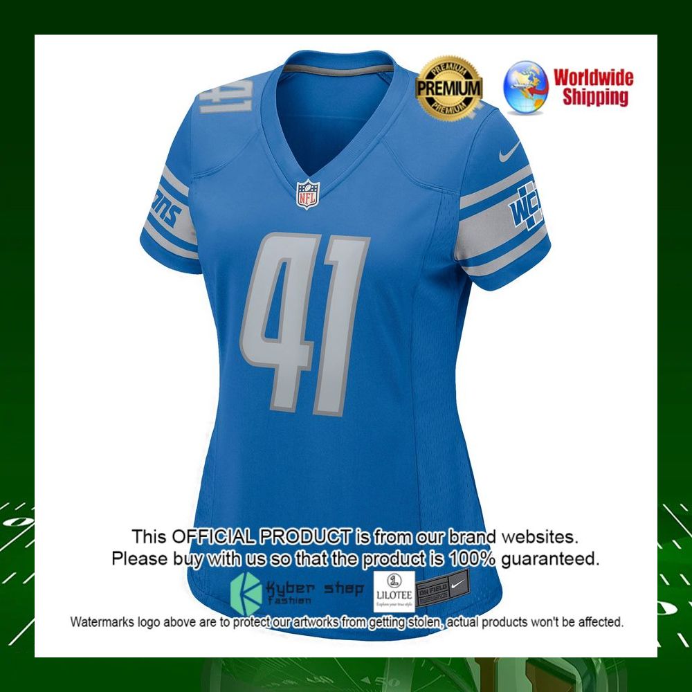nfl aj parker detroit lions nike womens blue football jersey 2 564