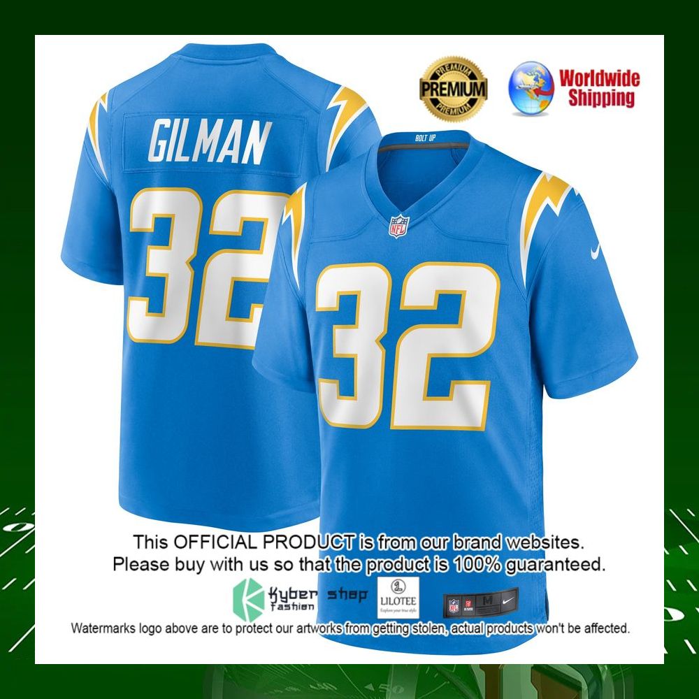 nfl alohi gilman los angeles chargers nike powder blue football jersey 1 559