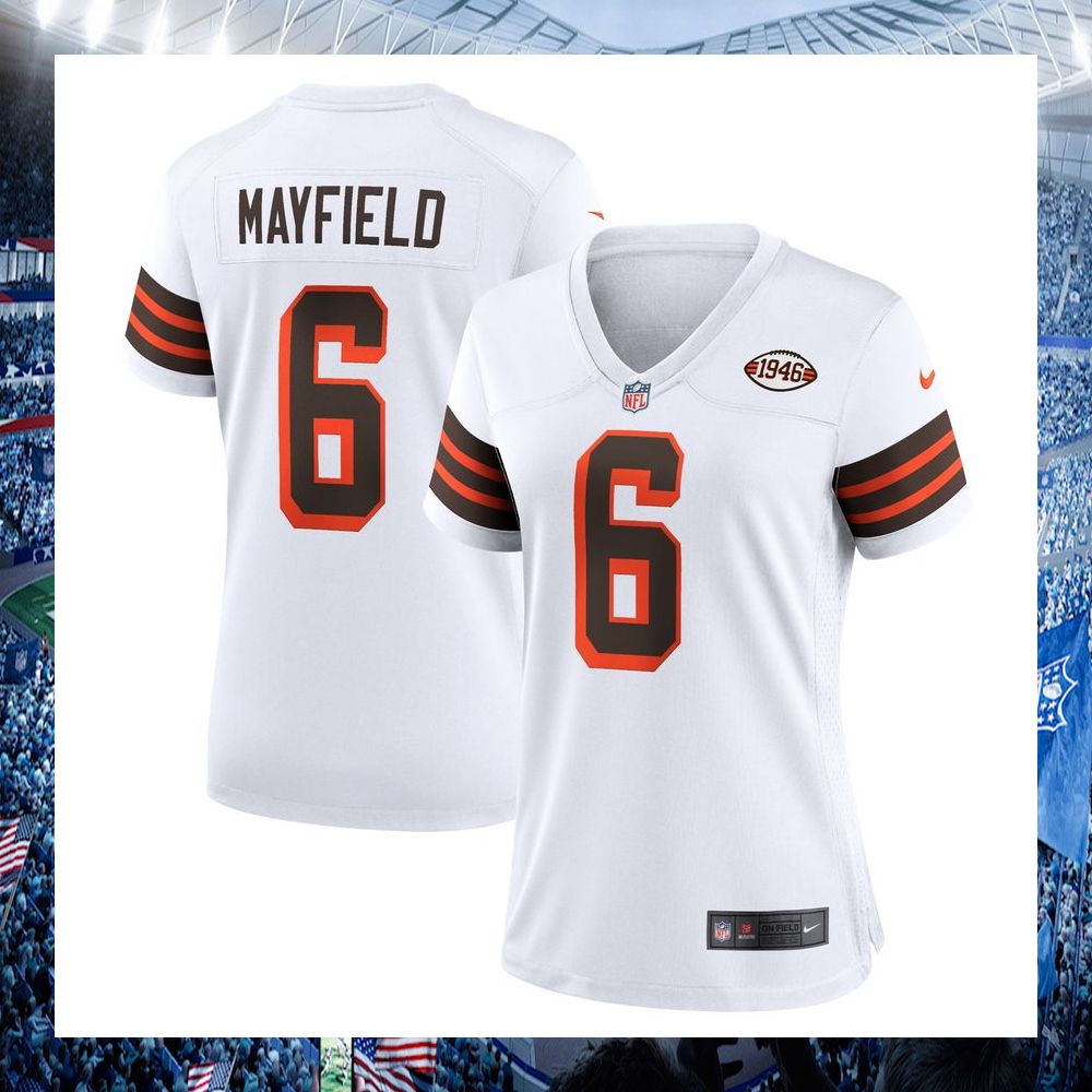 nfl baker mayfield cleveland browns nike womens 1946 collection alternate white football jersey 1 812