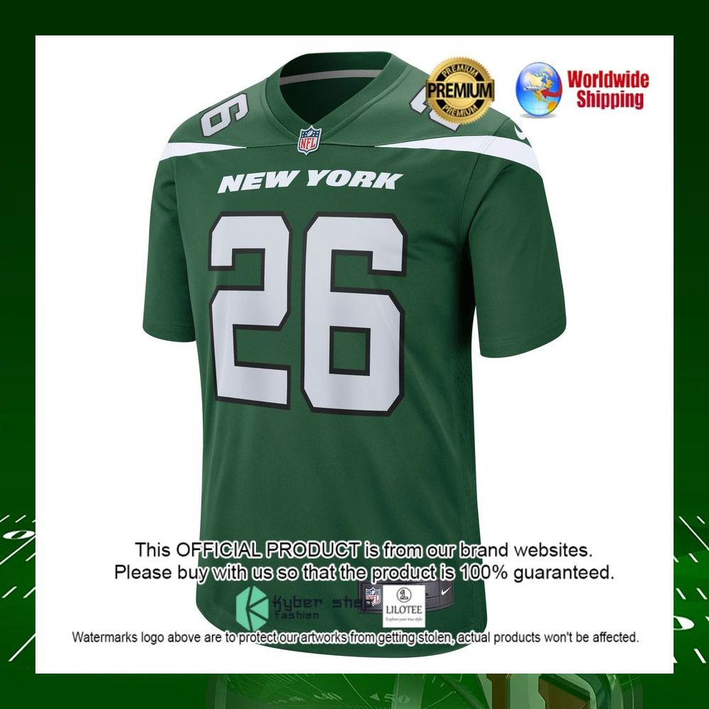 nfl brandin echols new york jets nike gotham green football jersey 2 564