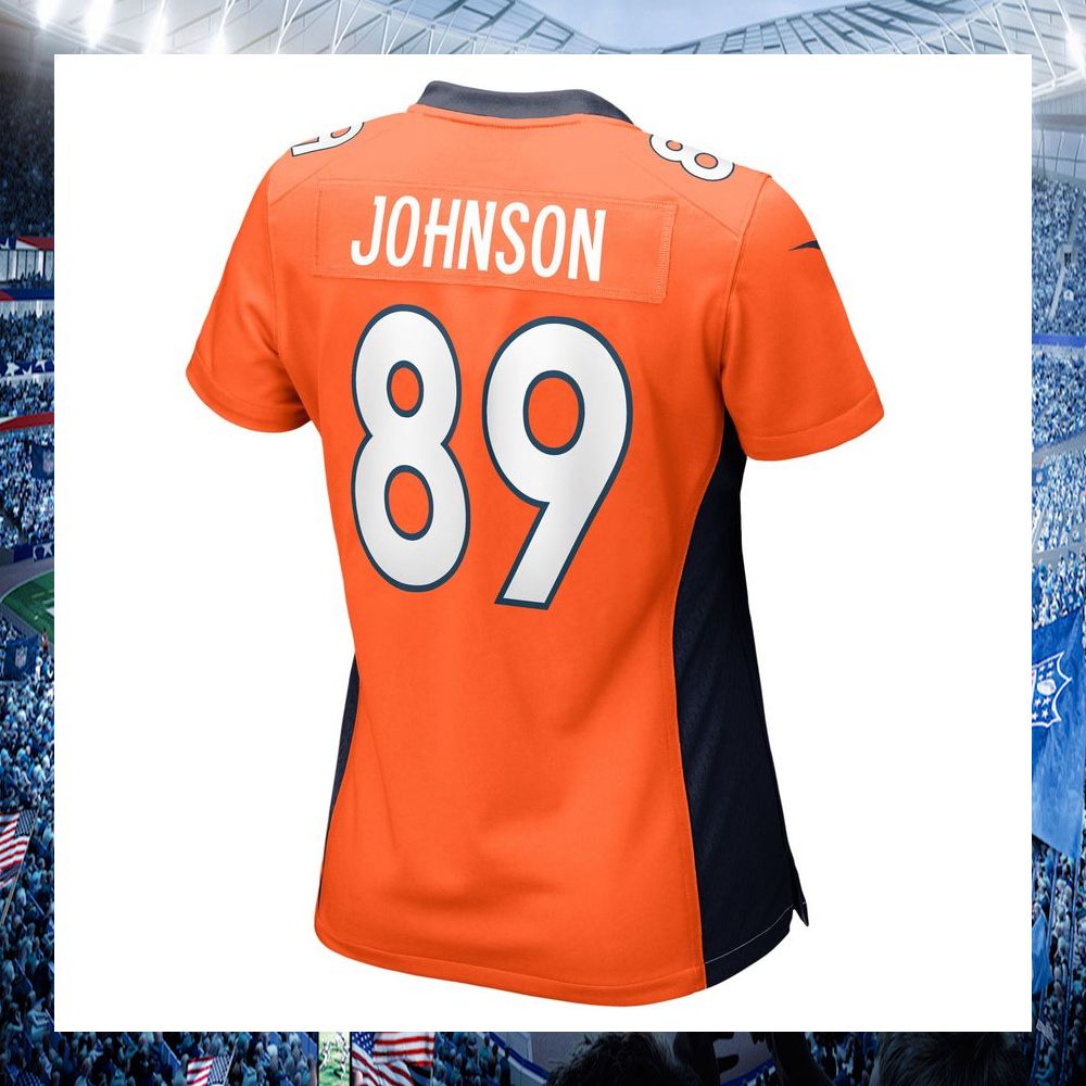 nfl brandon johnson denver broncos nike womens orange football jersey 3 414