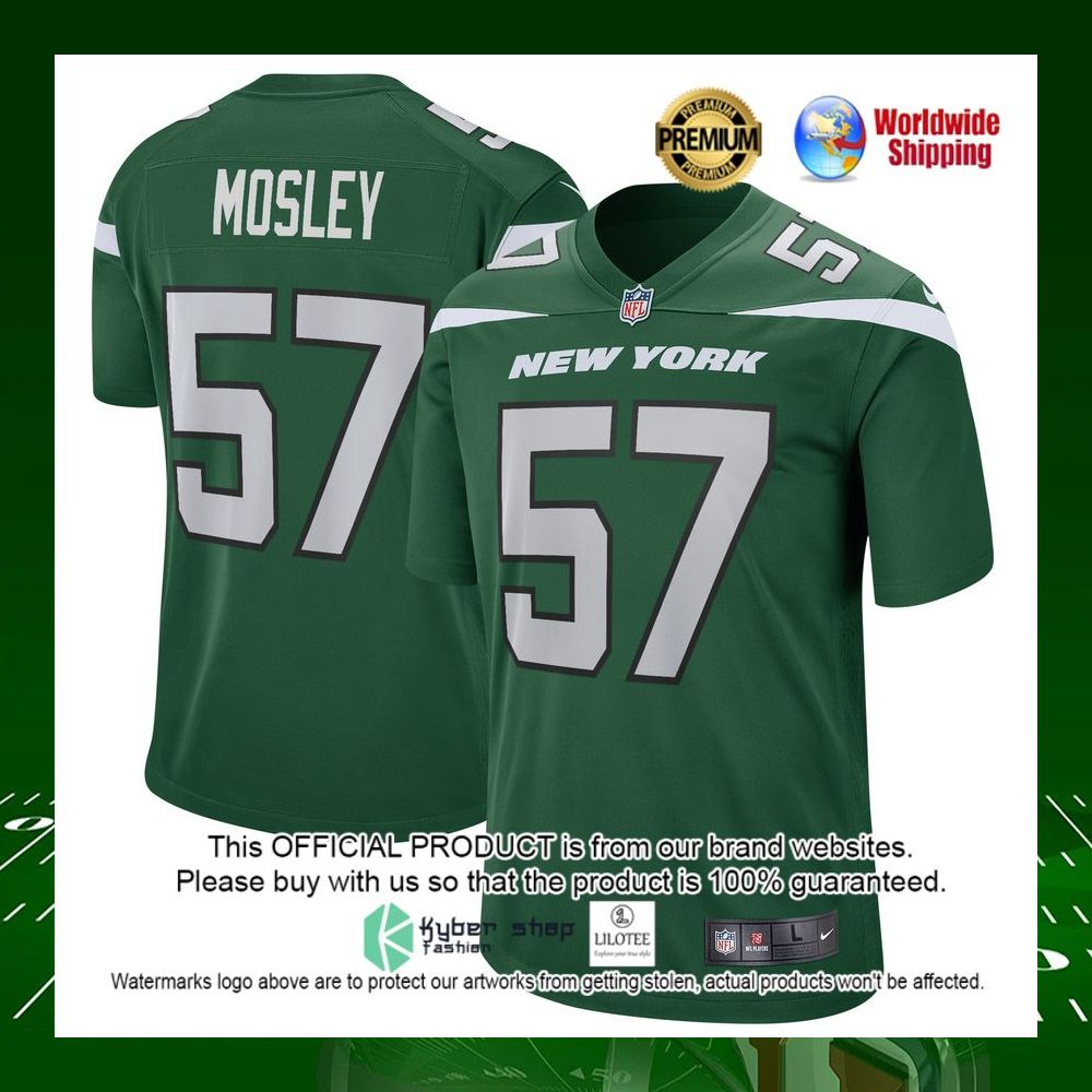 nfl c j mosley new york jets nike gotham green football jersey 1 989