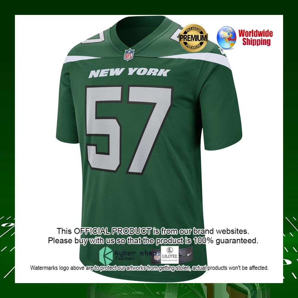 nfl c j mosley new york jets nike gotham green football jersey 2 511
