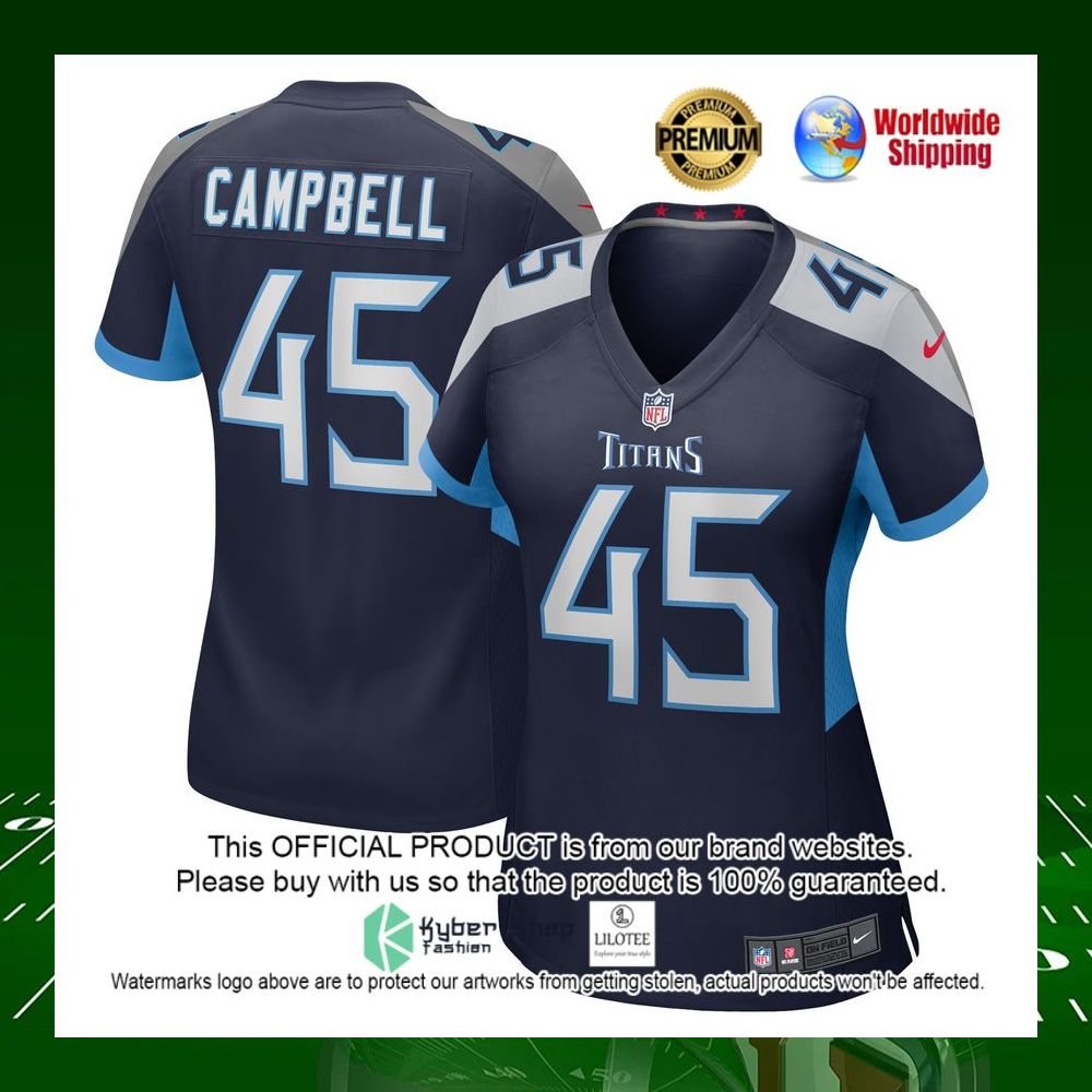 nfl chance campbell tennessee titans nike womens navy football jersey 1 808