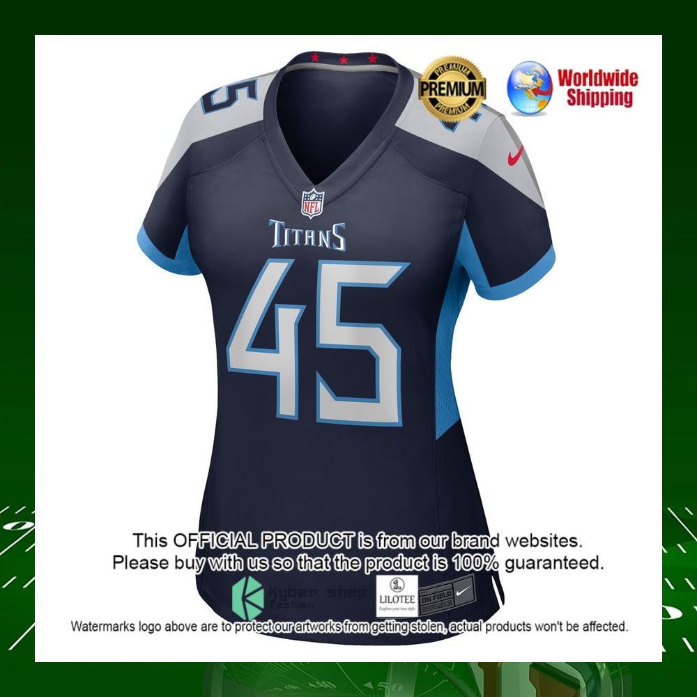 nfl chance campbell tennessee titans nike womens navy football jersey 2 878