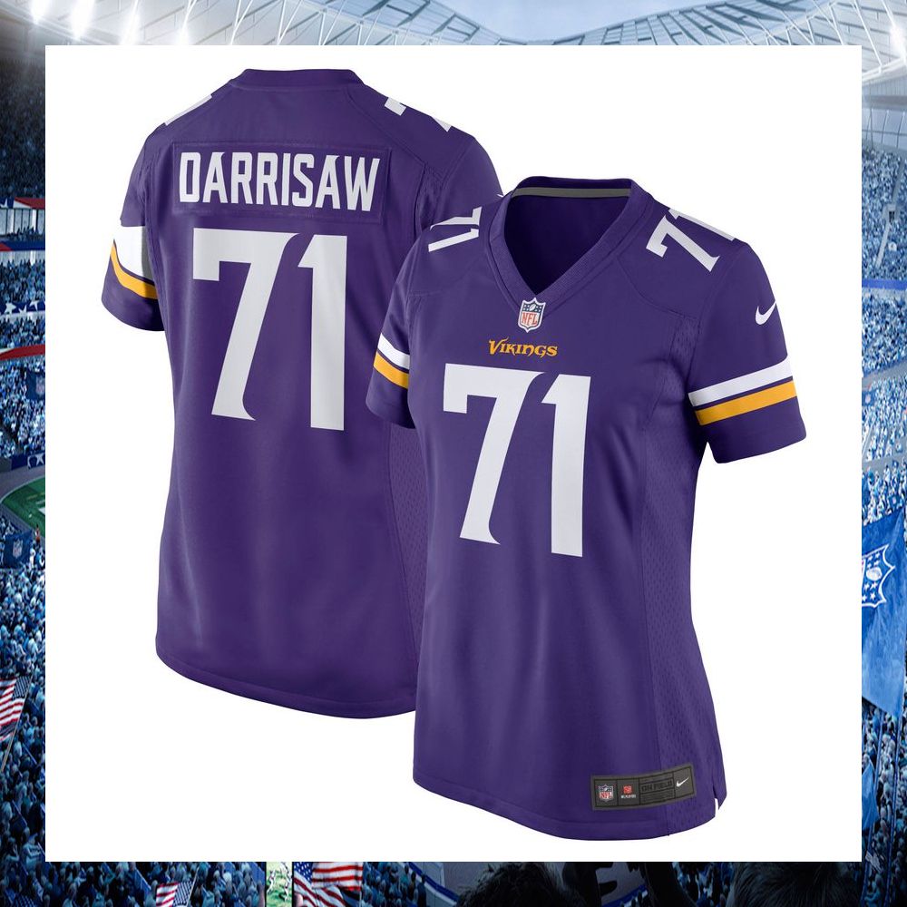 nfl christian darrisaw minnesota vikings nike womens purple football jersey 1 594