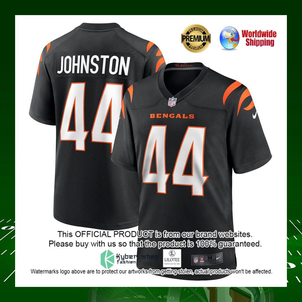 nfl clay johnston cincinnati bengals nike black football jersey 1 377