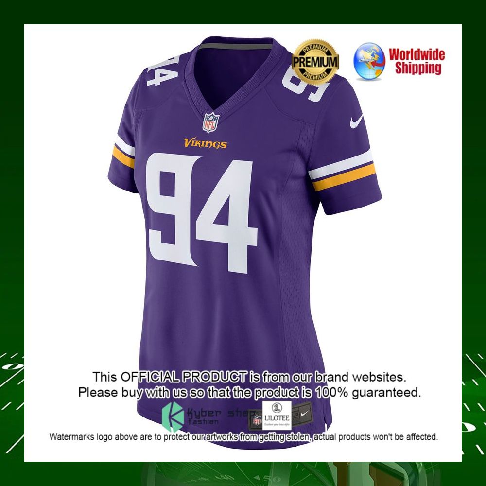 nfl dalvin tomlinson minnesota vikings nike womens purple football jersey 2 334