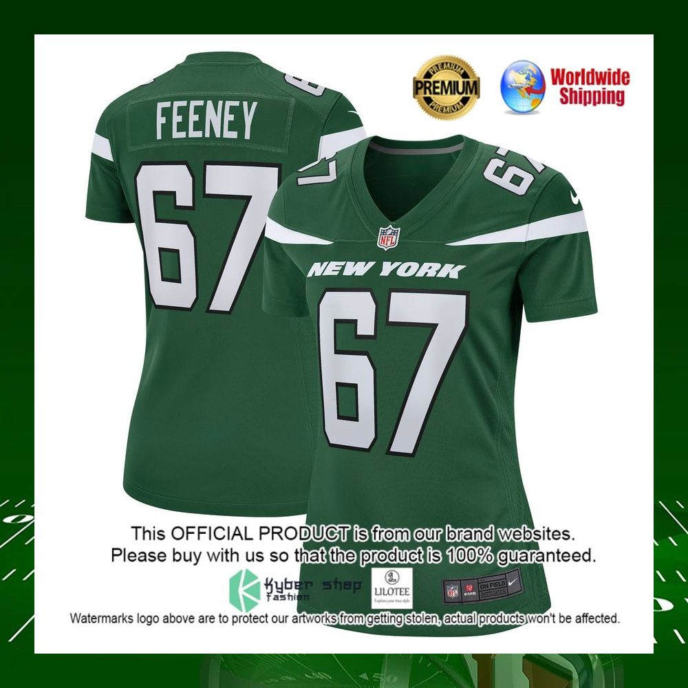 nfl dan feeney new york jets nike womens gotham green football jersey 1 548