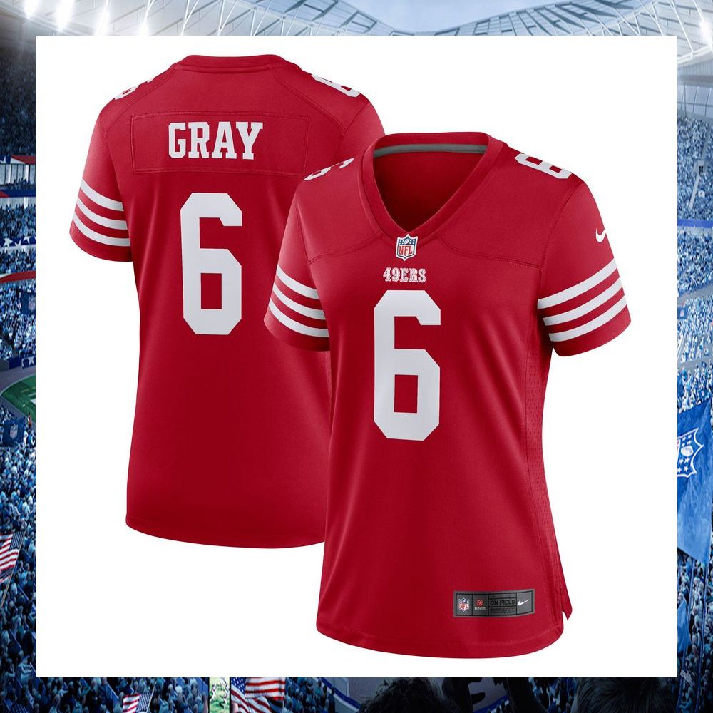 nfl danny gray san francisco 49ers nike womens scarlet football jersey 1 333