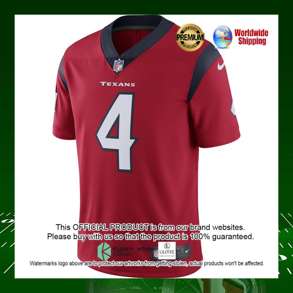 nfl deshaun watson houston texans nike vapor untouchable limited red football jersey 2 603